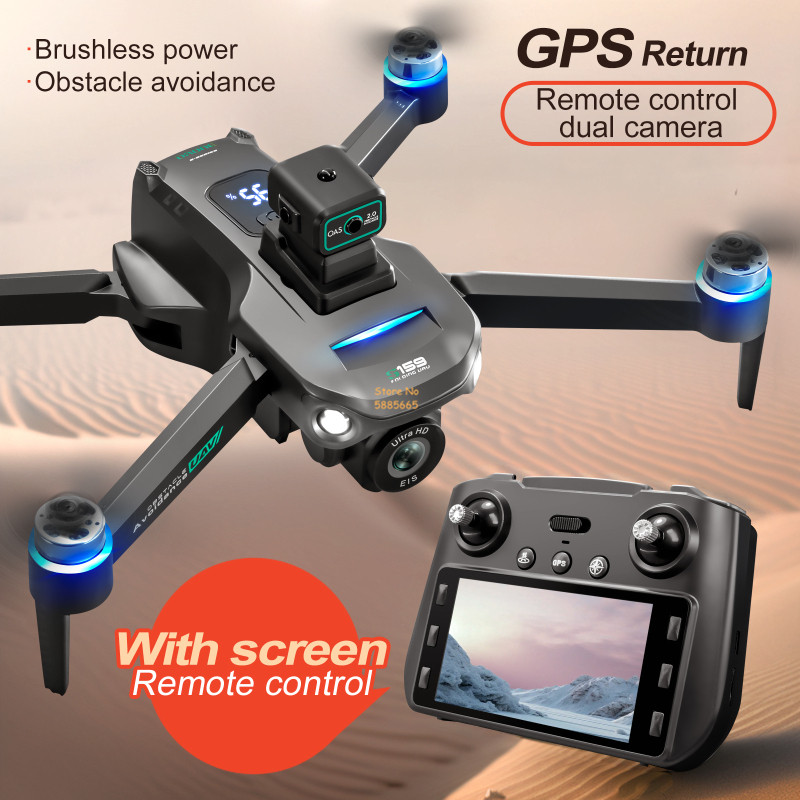 Drone Cinematic - リモコン付きクワッドコプタードローン,障害物回避,LEDスクリーン,ブラシレス,GPS,追跡,デュアルカメラ8k,wifi 5g,fpv,2km