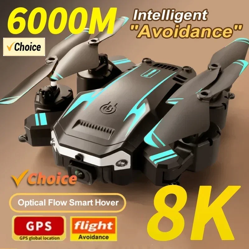 Drone Cinematic - G6 proドローン、8Kデュアルカメラ、5G GPS、折りたたみ式、5KM飛行距離、ブラシレスモーター、360度回転機能搭載 ° 障害物回避機能付きRC FPVドローン（写真撮影用）