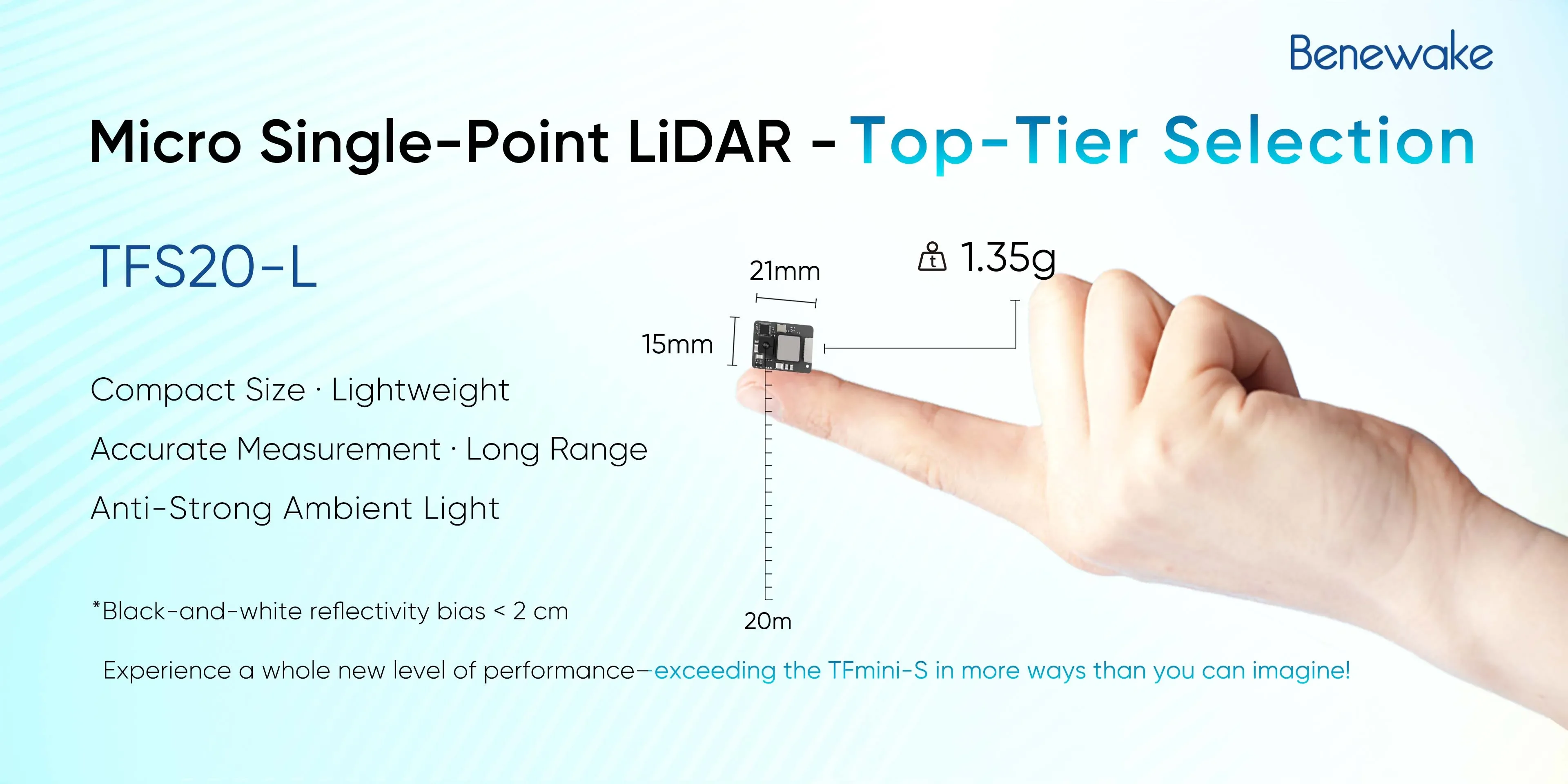Benewake TFS20-L 20m マイクロLiDAR - Drone Lidar のレビューと価格