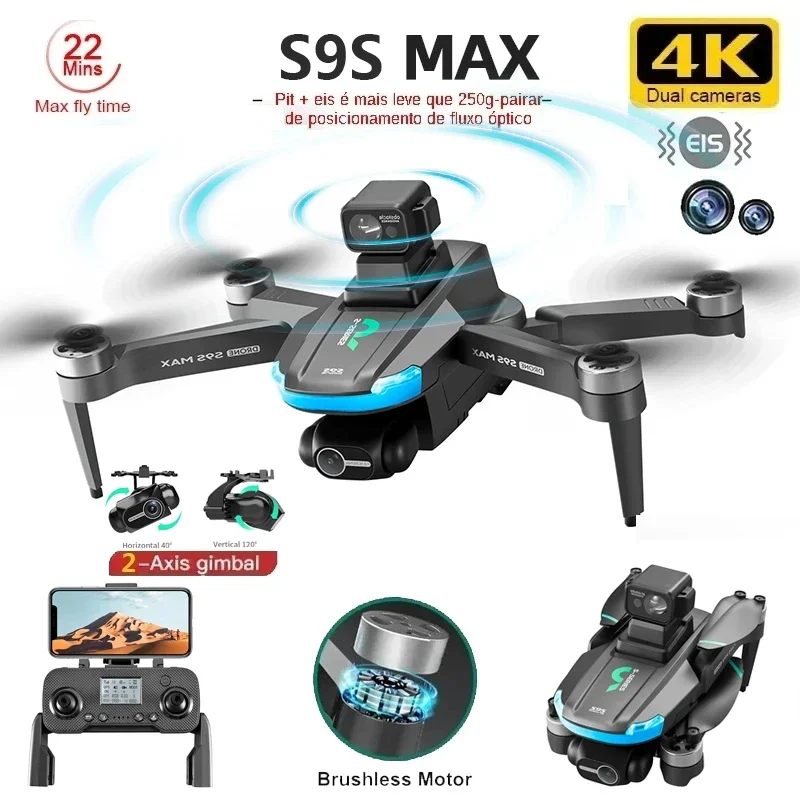 新しい S9S MAX ミニドローン 4K 2 軸 PTZ  - Drone Cinematic のレビューと価格