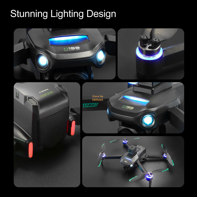 リモコン付きクワッドコプタードローン,障害物回避,LEDスク - Drone Cinematic のレビューと価格