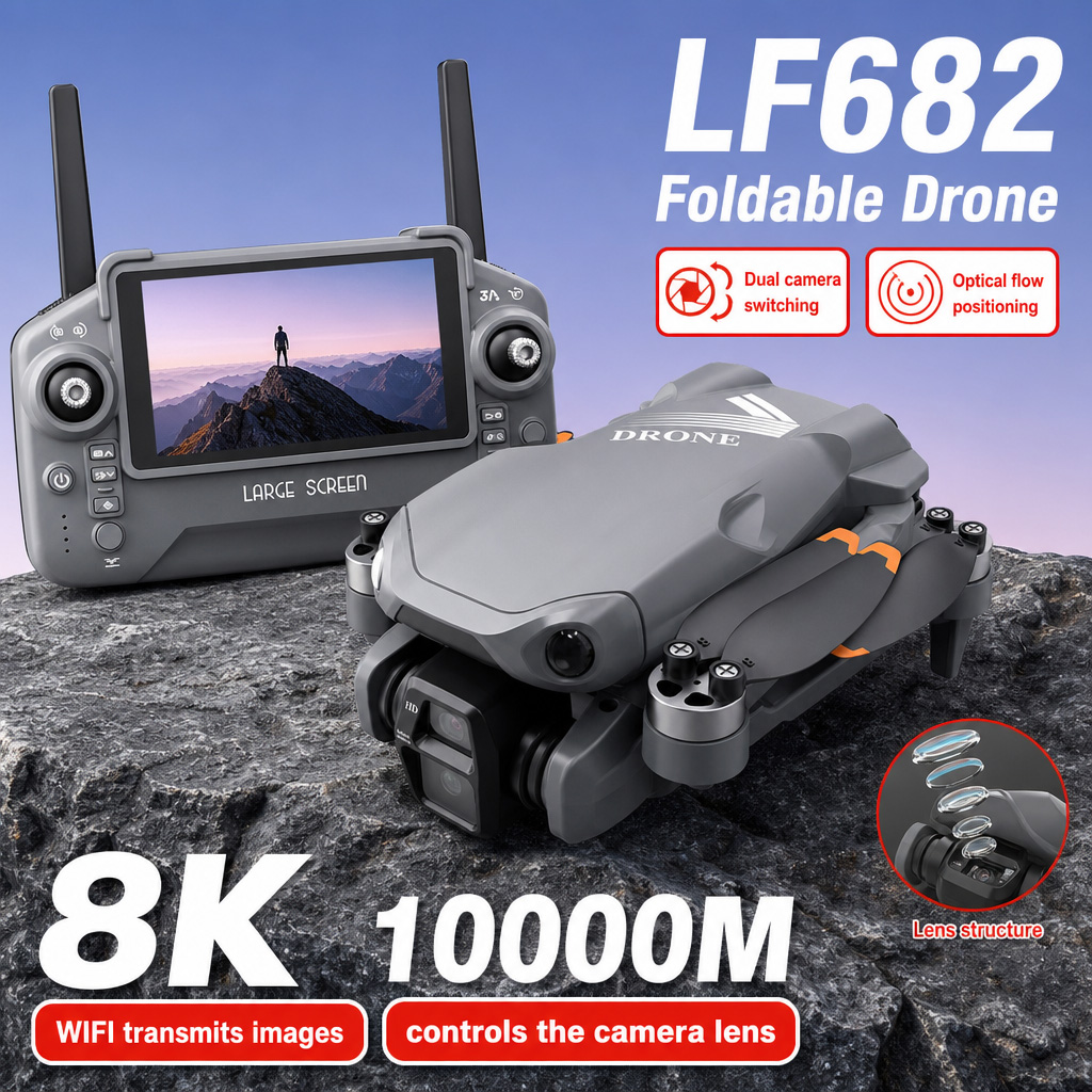 空撮写真 LF682 ドローン 8K HD デュアルカメラ  - Drone Photogrammetry のレビューと価格