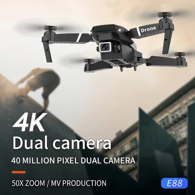 E88 Proインテリジェント折りたたみドローンは、シングル - Drone Cinematic のレビューと価格
